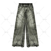 Men's Oversized Baggy Jeans – Loose Straight Distressed Wide-Leg Pants